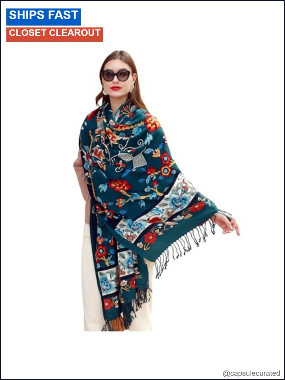 100% Merino Wool Extra Large Pashmina Shawl Wrap